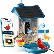 Bird Feeder with Camera, 4K UHD AI Video Bird Feeder Camera, Solar Powered Smart