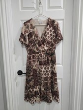 Luxology Paisley Print Fit And Flair Womens Size Medium Dress Boho  Fairy EUC 