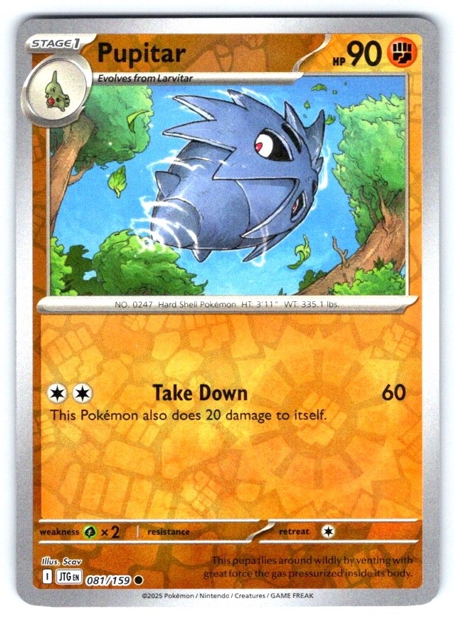 Pokemon TCG Pupitar 81/159 Journey Together Reverse Holo NM