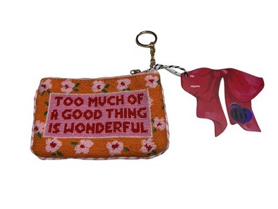 Hi Peach Layne Keychain Pouch Needlepoint Too Much of a Good Thing is Wonderful