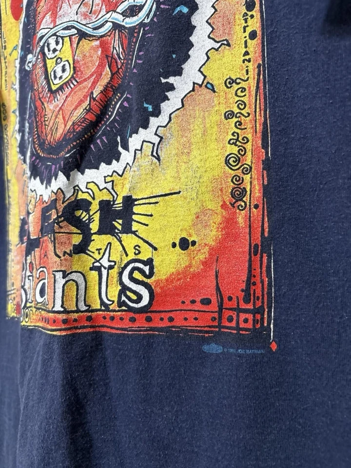 复古 Joe Satriani T 恤尺寸 XL 夜光肉巨人巡回赛 1995 - 96 蓝色 — 第 4/4 张图片