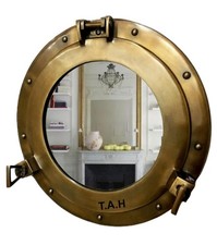 Antique Brass Mirror Porthole 12 Inch Wall Hanging Nautical Home Decor