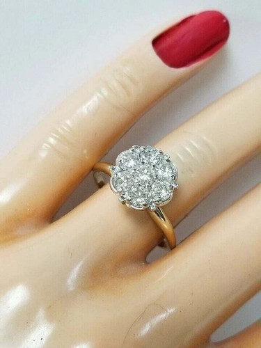 2 Ct Round Cut White Moissanite Engagement Ring 14k Yellow Gold Plated - Picture 2 of 4