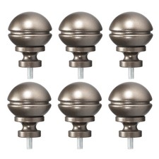Curtain Rod Finials Plastic End,Total Size 54mm x 36mm Brown 6pcs