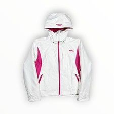 Women’s No Fear White & Pink Waterproof Ski Jacket Size UK 12
