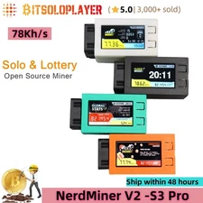 NerdMiner-S3 V2 Pro BTC Solo Miner 78Kh/s Bitcoin Mining Lotto Machine Magnetic