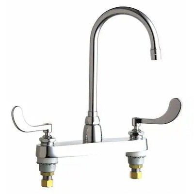 Chicago Faucet 1100-G2e3-317Ab Gooseneck Kitchen/Bathroom Faucet, Manual, 8''