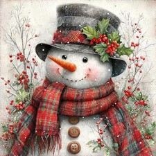 Christmas Snowman Diamond Art Kits for Adults, 5D Snowman Diamond Painting Kits