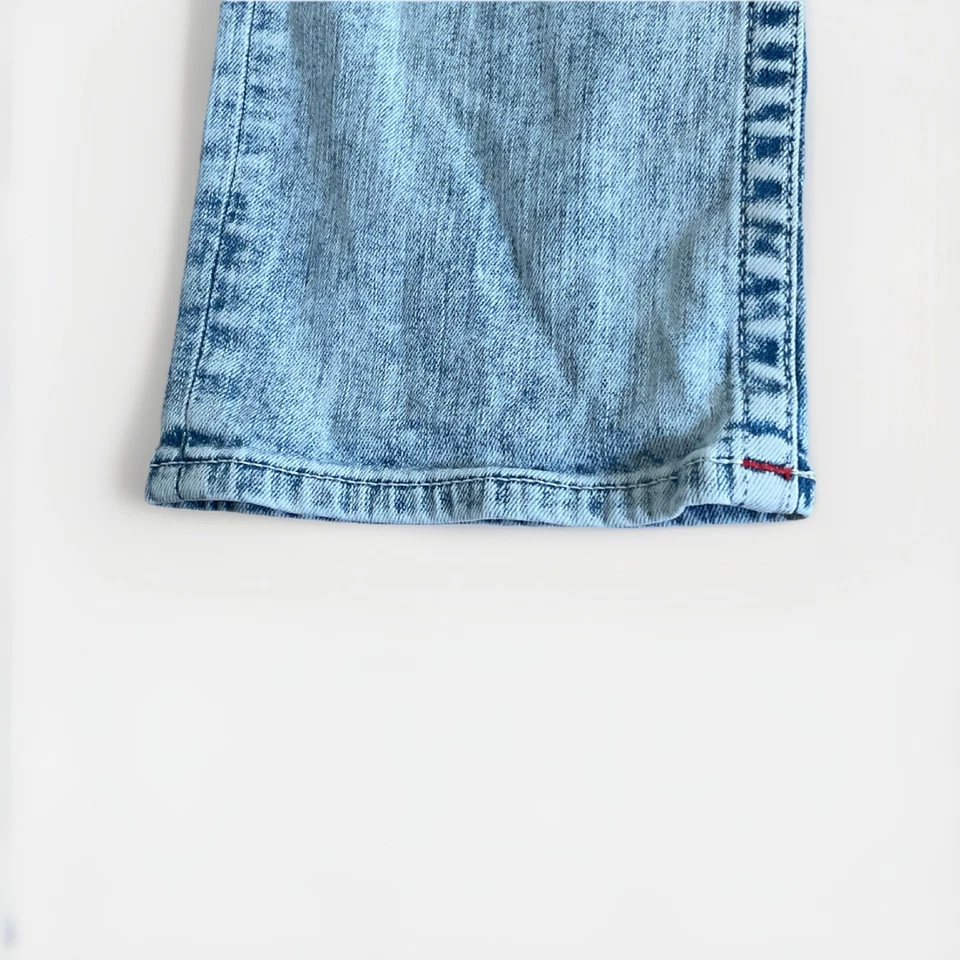 True Religion GENO Relaxed Slim Jeans Herren 32 Hellblau Acid-Waschung Denim - Bild 3 von 4