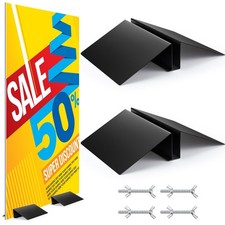 2 Pcs Metal Floor Sign Stand Holder Fits 12" Wide Sign Board up to 72" Tall G...