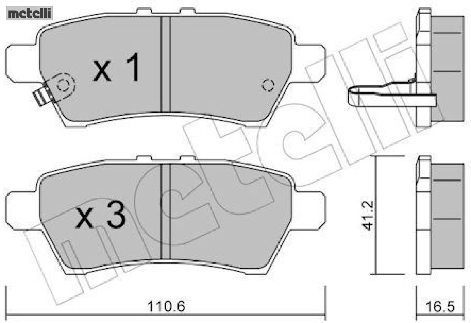 metelli 22-0744-0 Bremsbelagsatz für Scheibenbremse Bremsbelagsatz für Nissan