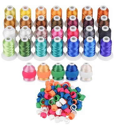 28 Assorted Colors Embroidery Machine Thread with 28 Thread Holder, 500M (550...