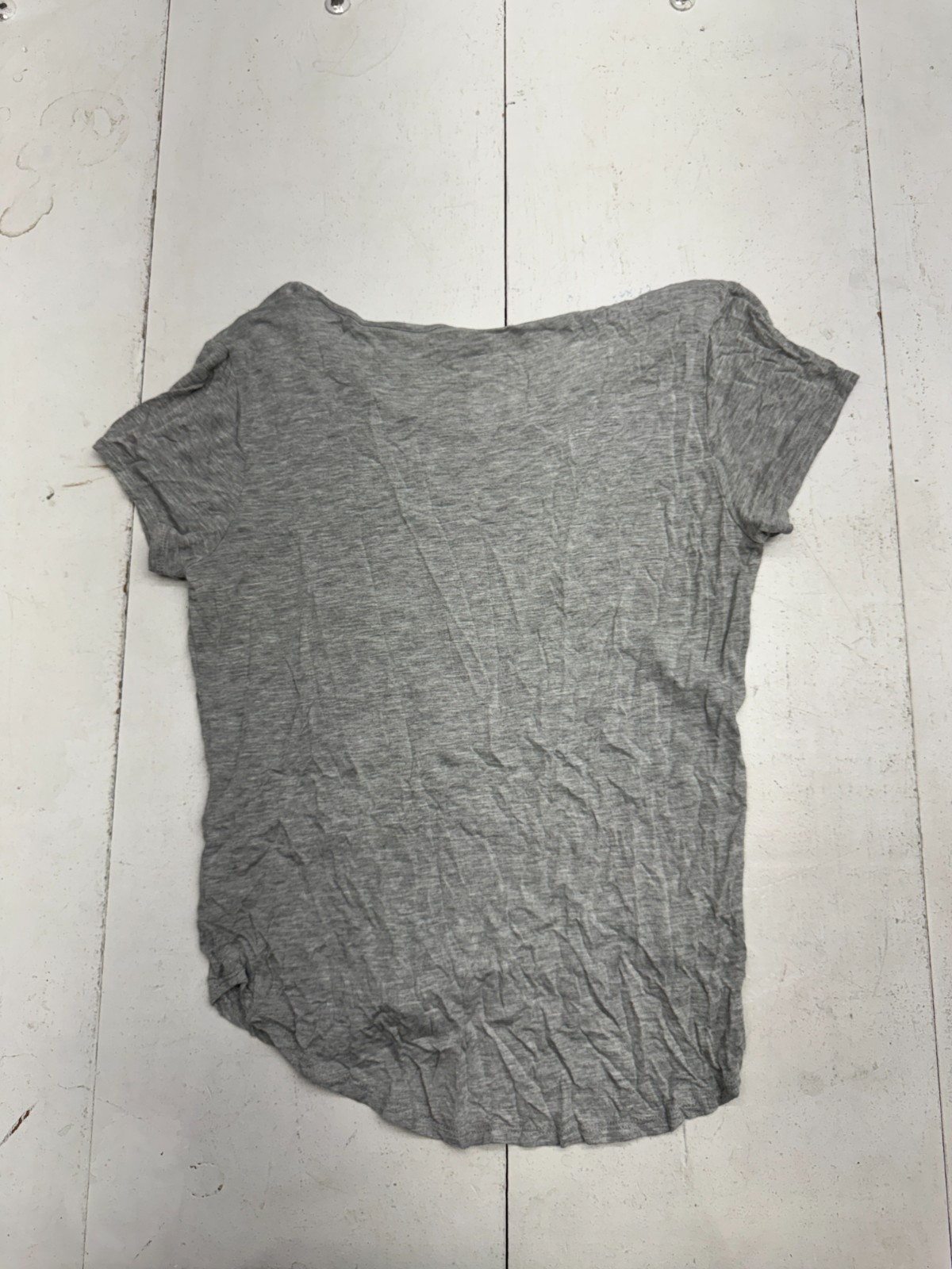 Mono B Solid Gray Basic Casual Short Sleeve T Shi… - image 2