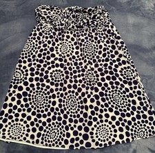 Alice & Olivia Small Blue Polka Dot Silk Empire Waist Cocktail Dress