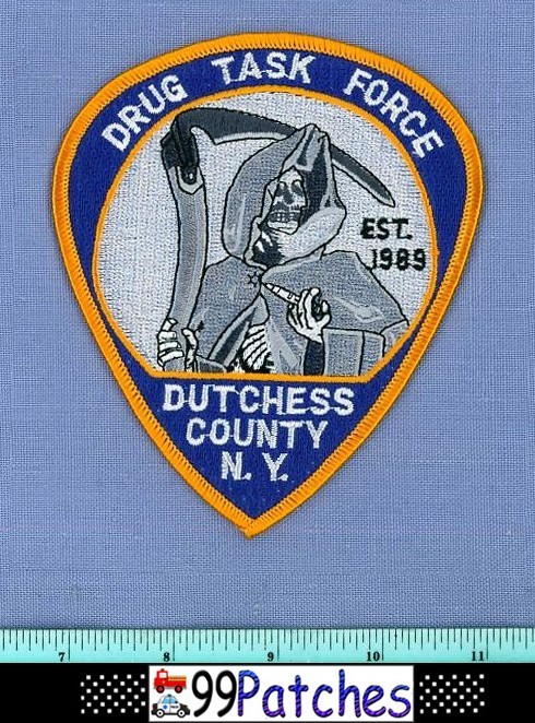 DUTCHESS COUNTY DRUG TASK FORCE NEW YORK Police Patch GRIM REAPER SKULL ...