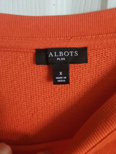 TALBOTS CLEMENTINE ORANGE EYELET SLEEVE SWEATSHIRT SIZE X - Picture 3 of 4