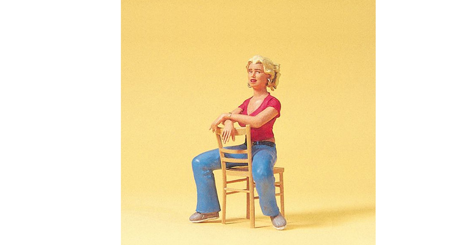 Preiser 45508 G Scale Young Woman Seated with Chair Figure