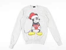 Womens UK XS Regular Disney Grey Pullover Sweatshirt