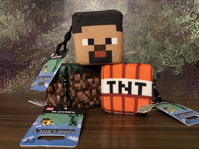Offizieller Mojang Minecraft Erde Block Plüsch Clip-On Gaming Merch x 3 (NEU) 