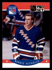  1990 Bernie Nicholls 204 Rangers 9 Pro Set Hockey Sports Trading Card 
