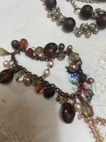 Bulk Lot Of 7 Beautiful Bracelets Jewellery Bundle Pinks And Reds Charms Etc - Picture 13 of 15