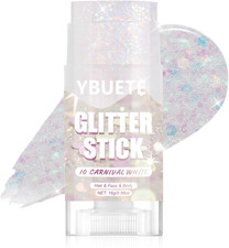 Carnival White Face and Body Glitter Stick for Sparkling Makeup, Hair Glitter Ac