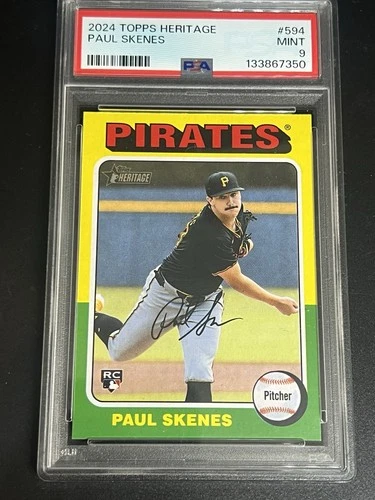 2024 Topps Heritage High Number - Paul Skenes #594 (RC) Rookie Pirates PSA 9