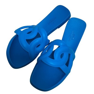 Hermes Chaine d'Ancre Aloha Sandals Blue Women's Size EU34/US3.5