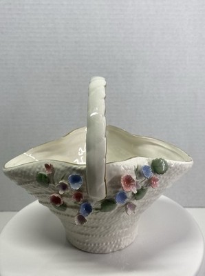Porcelain Spring Easter FlowerBasket With Gold Trim 6.5 X8 Inch #2741 READ MORE