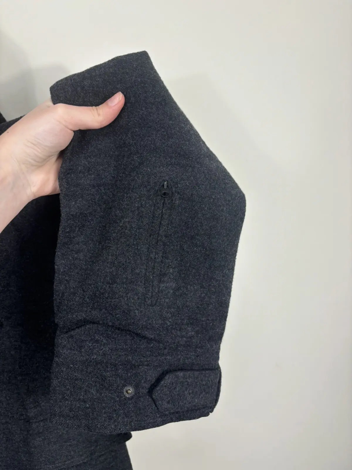 Victorinox Swiss Men’s Multipocket Tech Gray Wool Hooded Coat XL