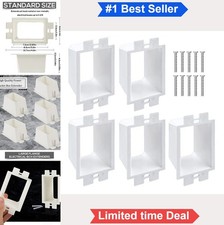 Electrical Outlet Box Extender 1 Gang 5 Pack with Screws White Flame Retardant