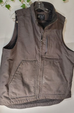 Carhartt Men's Medium Insulated Gray Washed Duck Sherpa Lined Mock Neck Vest