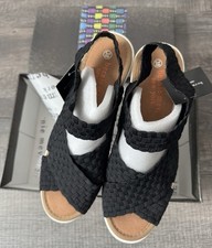 Bernie Mev Black Woven Wedge Shoe for Women Size European 38, 7.5 New in Box