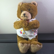 Vintage Eden Teddy Bear Plush Brown Stuffed Animal Embroidered Outfit ...