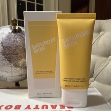 SATURDAY SKIN Yuzu Vitamin C Sleep Mask - 1.69 fl oz - New In Box - Free Ship B