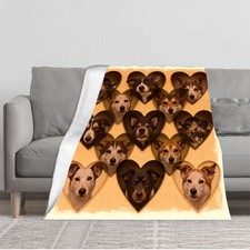 Durable Soft  Warm Flannel Blanket - Cozy Dog Portrait Design for Sofa Travel