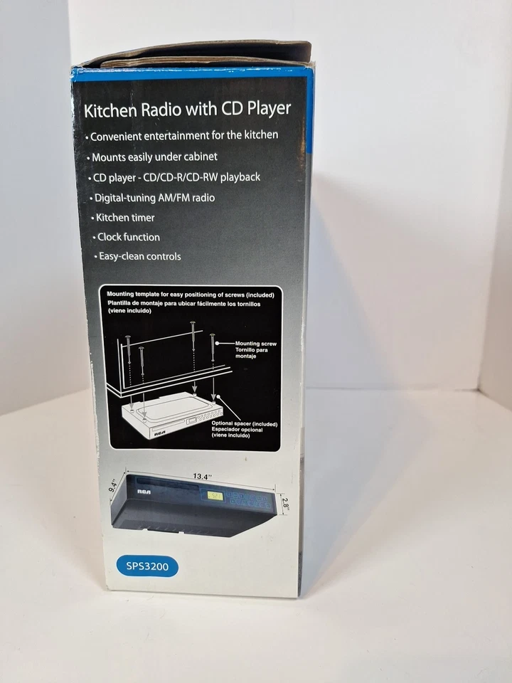 2009 RCA SPS3200 Kitchen Radio CD Player Black Lightweight New - Image 4 of 4