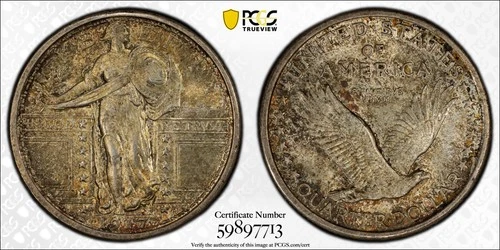 1917 D Quarter Dollars Standing Liberty Quarter PCGS MS-65 Type 1