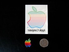 APPLE COMPUTER VINTAGE DECAL AND EMBROIDERED LOGO