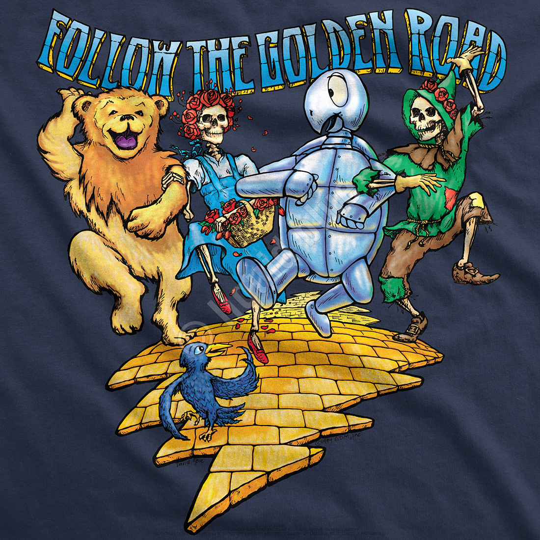 GRATEFUL DEAD-FOLLOW THE GOLDEN ROAD-Bear-Bertha-Terrapin-T-SHIRT