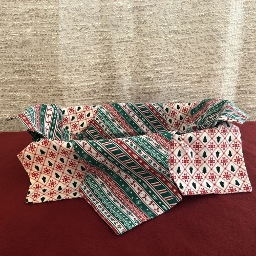 Cesta de pan de Navidad con dos revestimientos de tela - Imagen 5 de 7