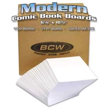 (1000) BCW Modern Comic Backing Heavy Cardstock 24 Pt. Archivals Safe Boards