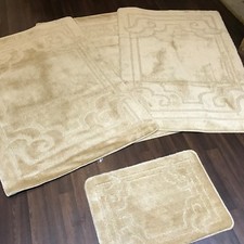 ROMANY WASHABLES GYPSY MATS 4PCS SET GERMAN XL DESIGN NON SLIP LIGHT BEIGE RUGS