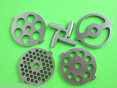FIVE pc New Knife & Meat Grinder plates for Kitchenaid FGA Mixer attachment