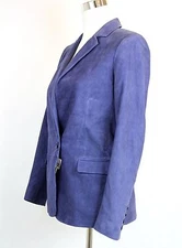 $3300 NEW Authentic Gucci Womens Suede Jacket Blazer, Blue, 340441 4579 - Image 4 of 4
