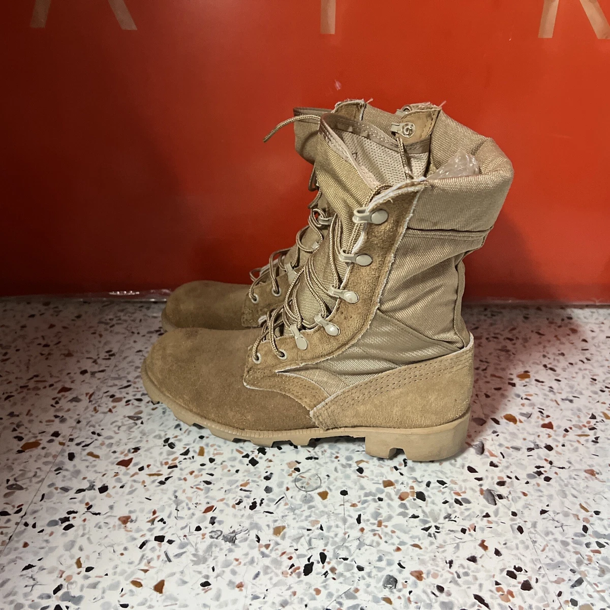 Brown leather military boots cheap mens