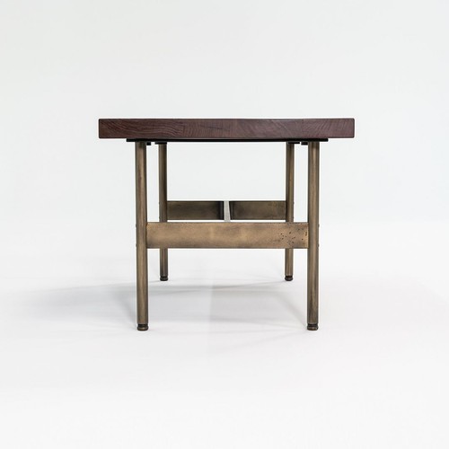 Gratz Industries Laverne Coffee Table w Walnut Top Antique Bronze Base 32x19x16 - Picture 9 of 12