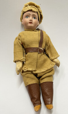 Ancienne Poupée Soldat En Biscuit - Porcelaine - Collection Ref75203