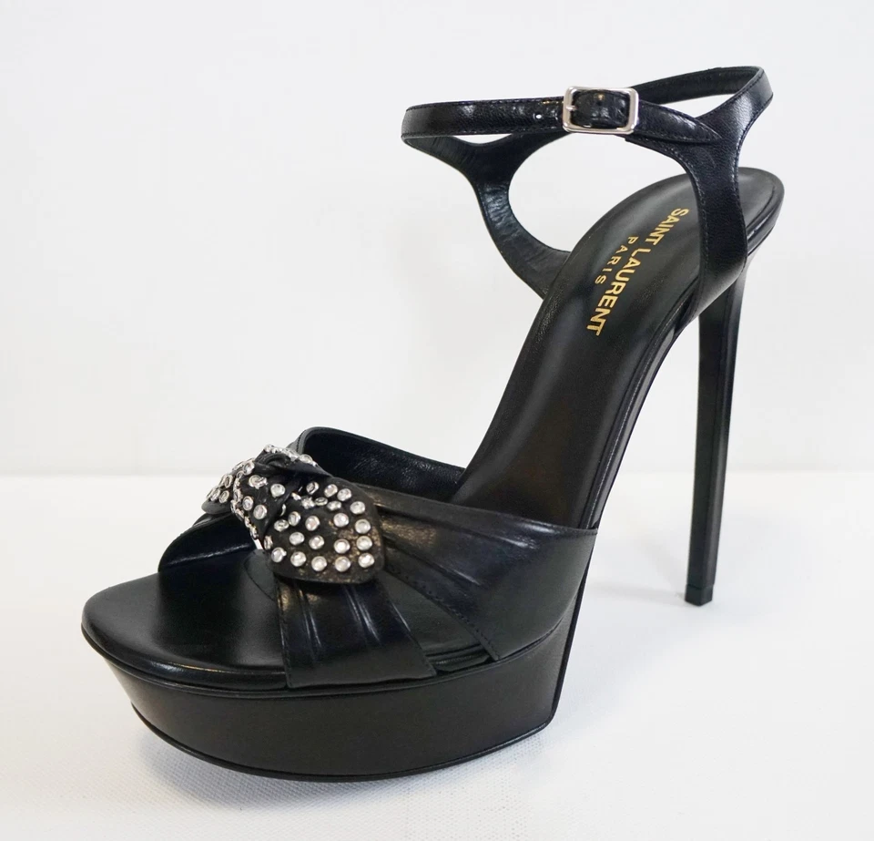 🆕️ Sandalias Zapatos SAINT LAURENT PLATAFORMA "BIANCA" STILETTO Alto EUR-40,5 US-10,5 Foto 2 de 4