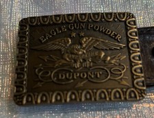 Vintage Balfour Dupont Eagle Gun Powder Brass Belt Buckle